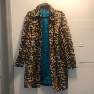 GUESS faux fur coat in tiger print